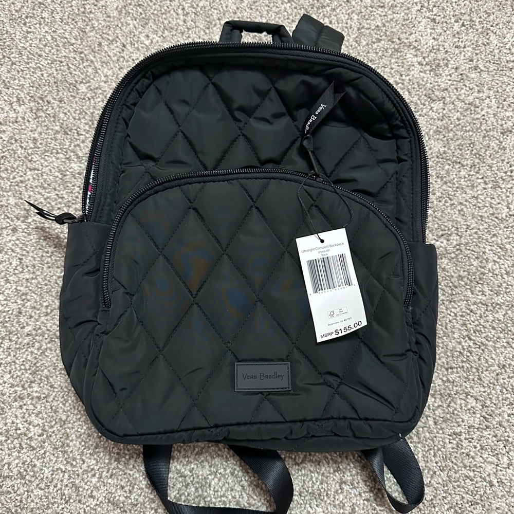 Mini Vera Bradley Black Quilted Backpack